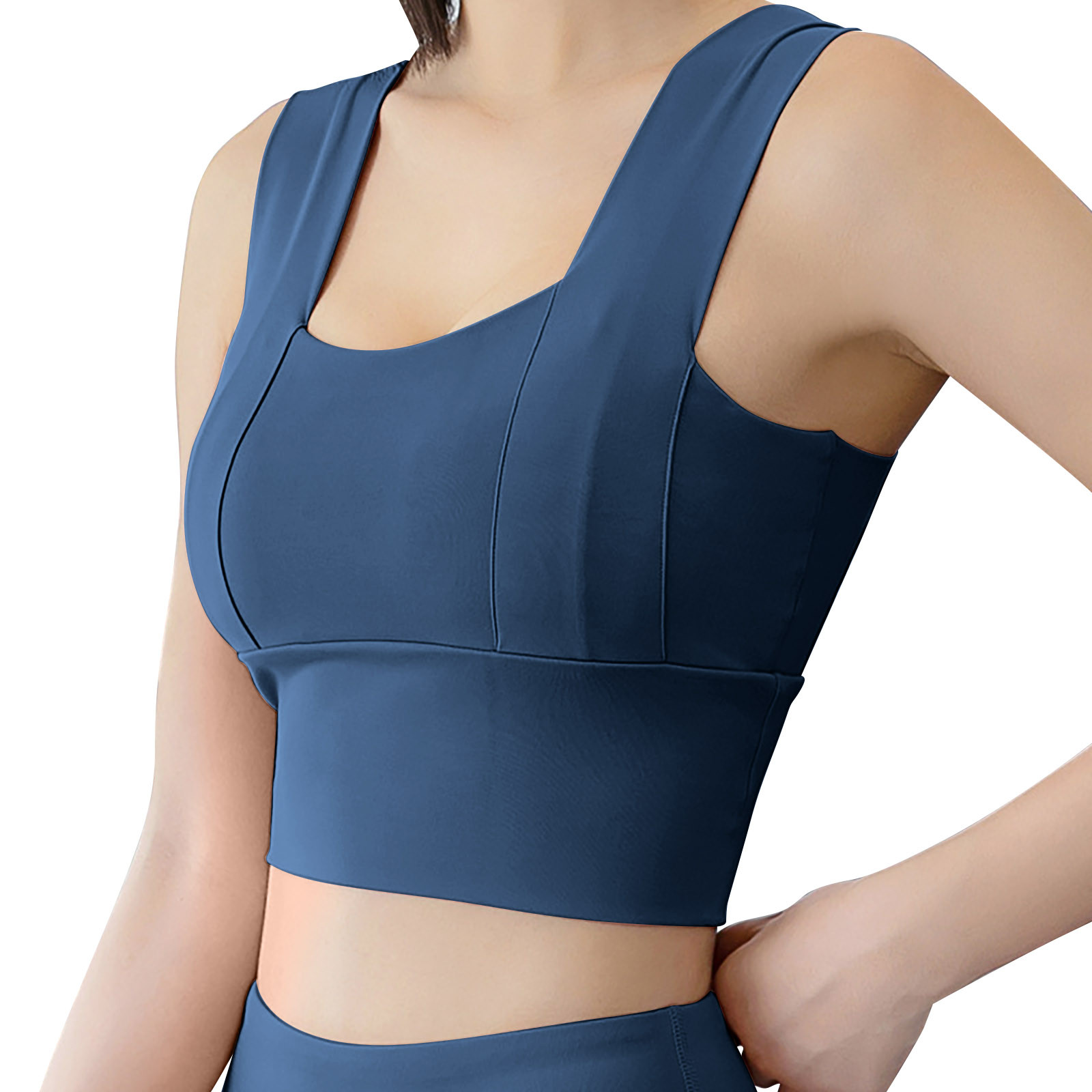 thumbnail image 1 of Sujetador deportivo sin costuras para mujer - Sin aros, relleno extraíble - A prueba de golpes, diseño con espalda en U para yoga/running, 1 of 5